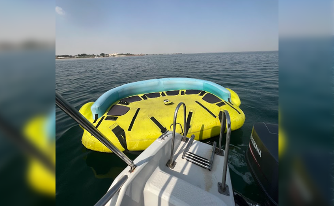 Water Skiing with Inflatables in Amwaj Beach Club
