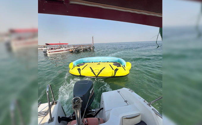 Water Skiing with Inflatables in Amwaj Beach Club
